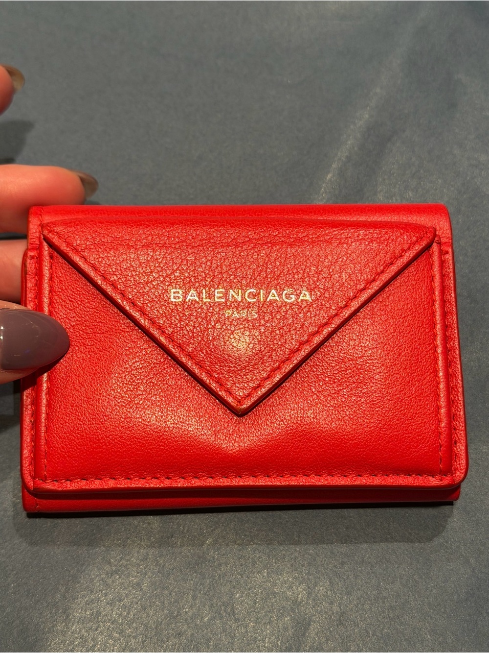 Authentic Balenciaga Red Leather Envelope Papier Wallet with Original Dusty Incl - Picture 11 of 11